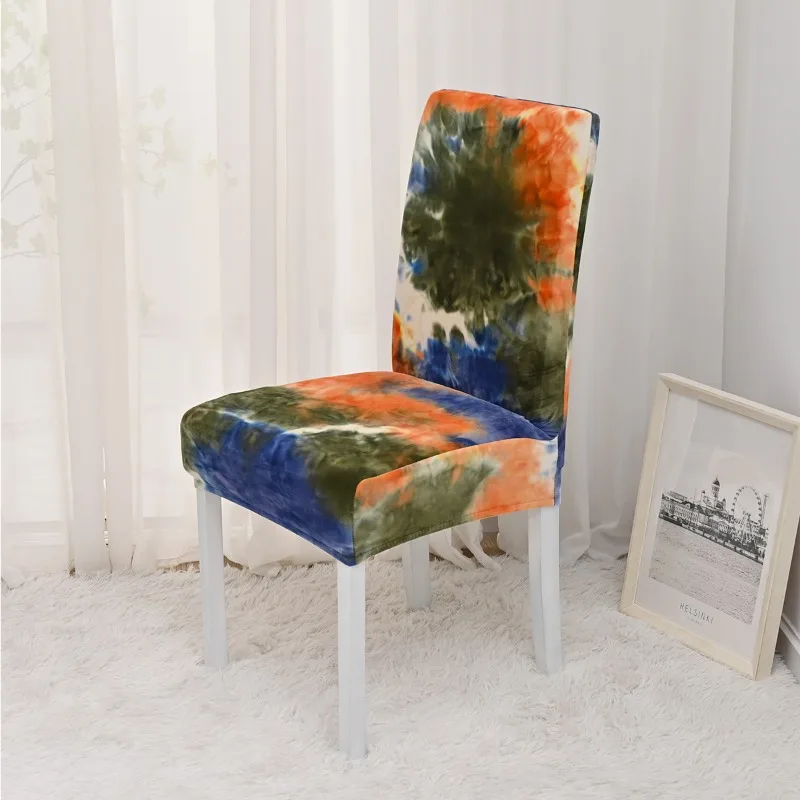 Silver Fox Velvet Chair Cover Tie-Dye Integrated Backrest Dustproof Full Coverage Chair Cover Comfortable Durable Chair Cover