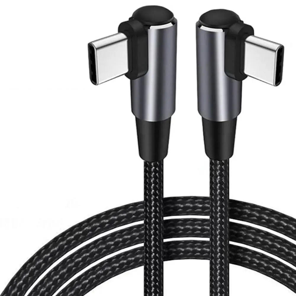 Mobile Phone Power Delivery Male to Male Fast Charging Right Angle PD 60W USB C to USB Type C Cable