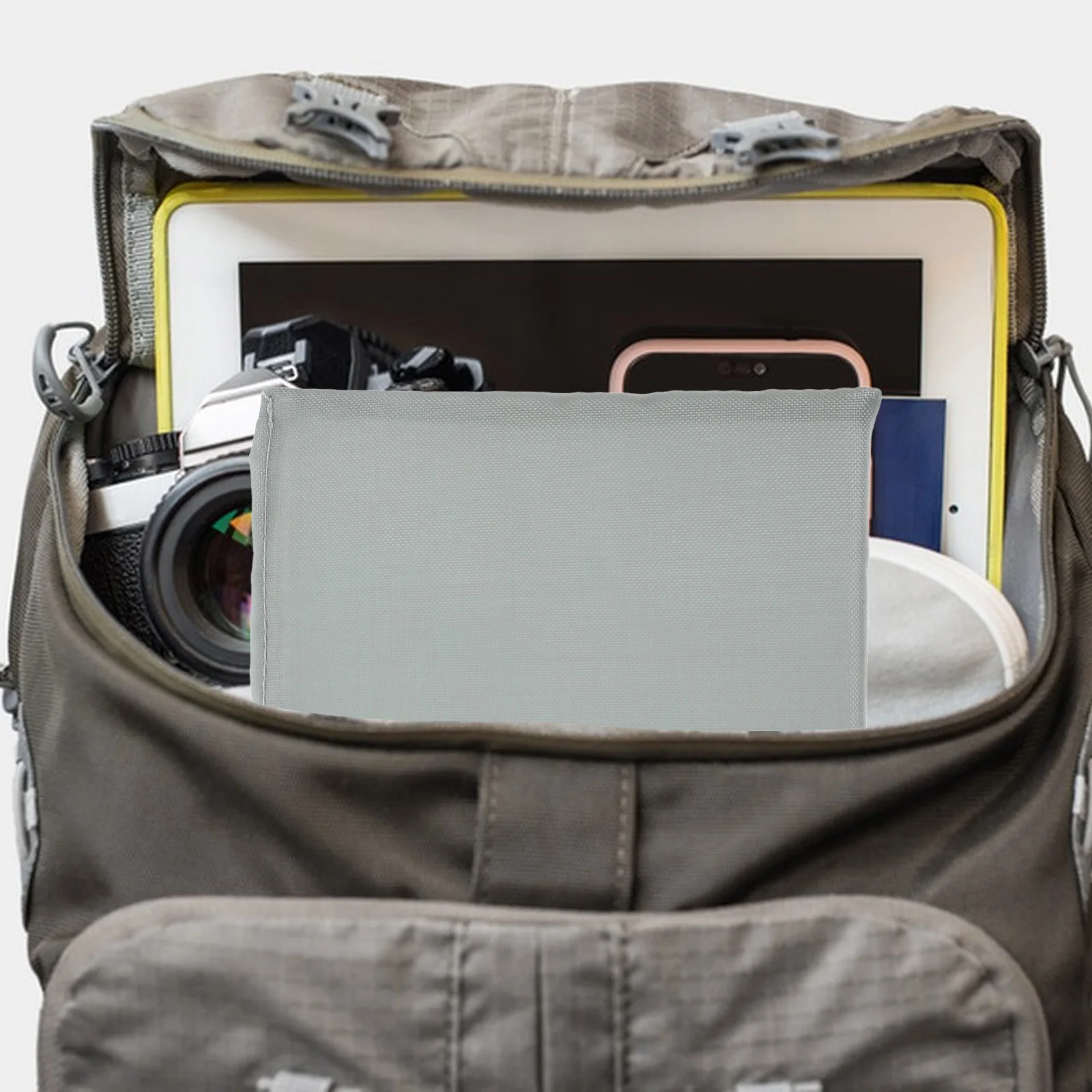 2pcs Camera Bag Insert Grey High-Capacity Padded Divider Adjustable Shockproof Organizer For Storage Transport Compatible With