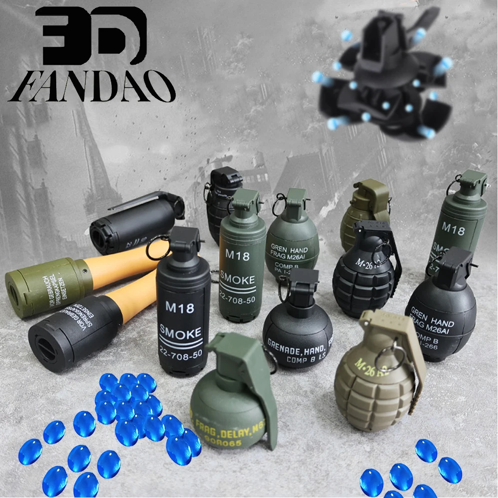 2PCS Spring Powered Impact Grenades Tactical Plastic M67 Hand Grenades Toys Model for Airsoft Paintball CS Game Role Play Prop