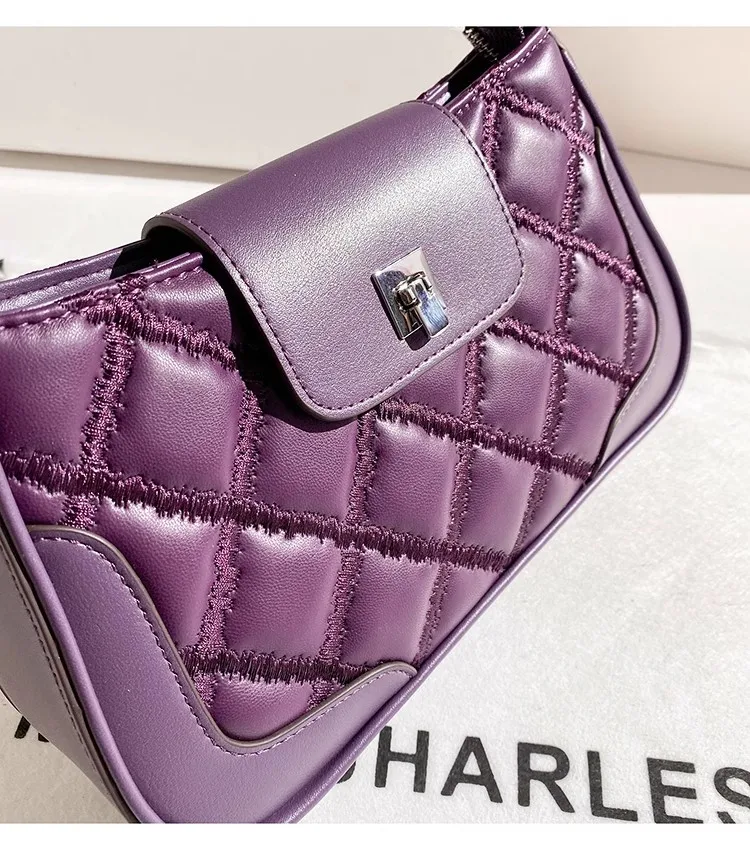High Quality Fashion Lattice Diamond Square Box Textured Leather Casual Bag Women's Handbag Lady Purse Shoulder Messenger Bag