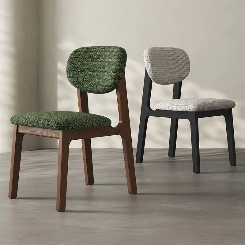 

Luxury Modern Solid Wood Restaurant Chairs Hotel Banquet Kitchen Fabric Furniture Home Black Design