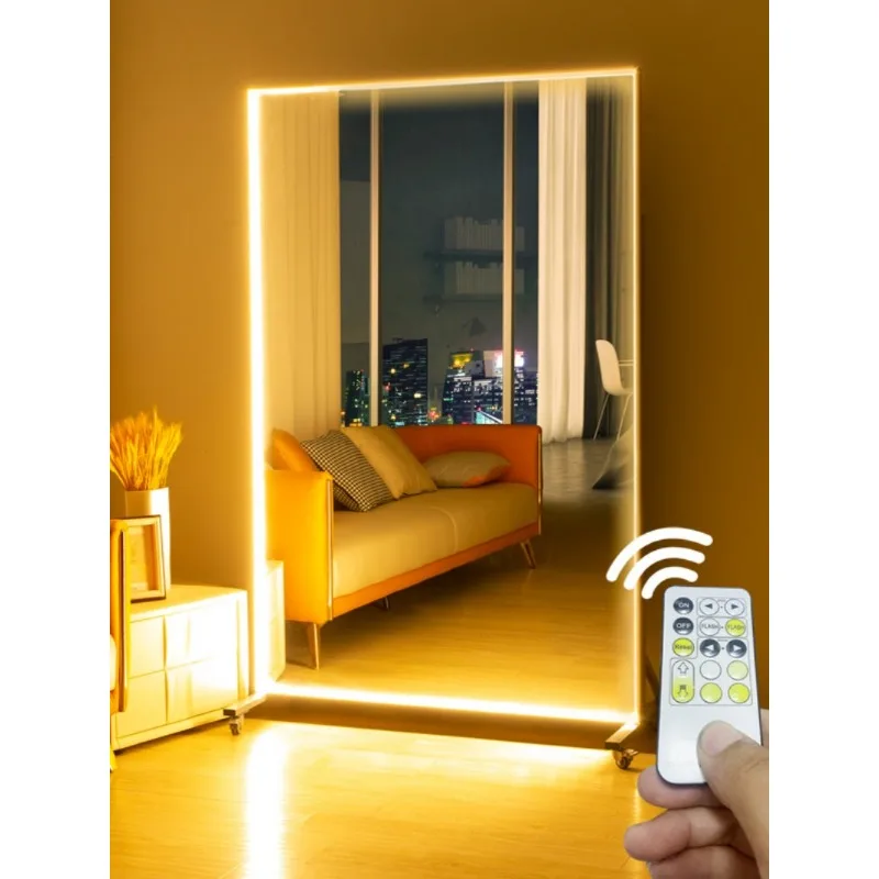 Intelligent dressing mirror, movable light with mirror, dance practice, fitness, yoga, floor mirror, illuminated LED, customized