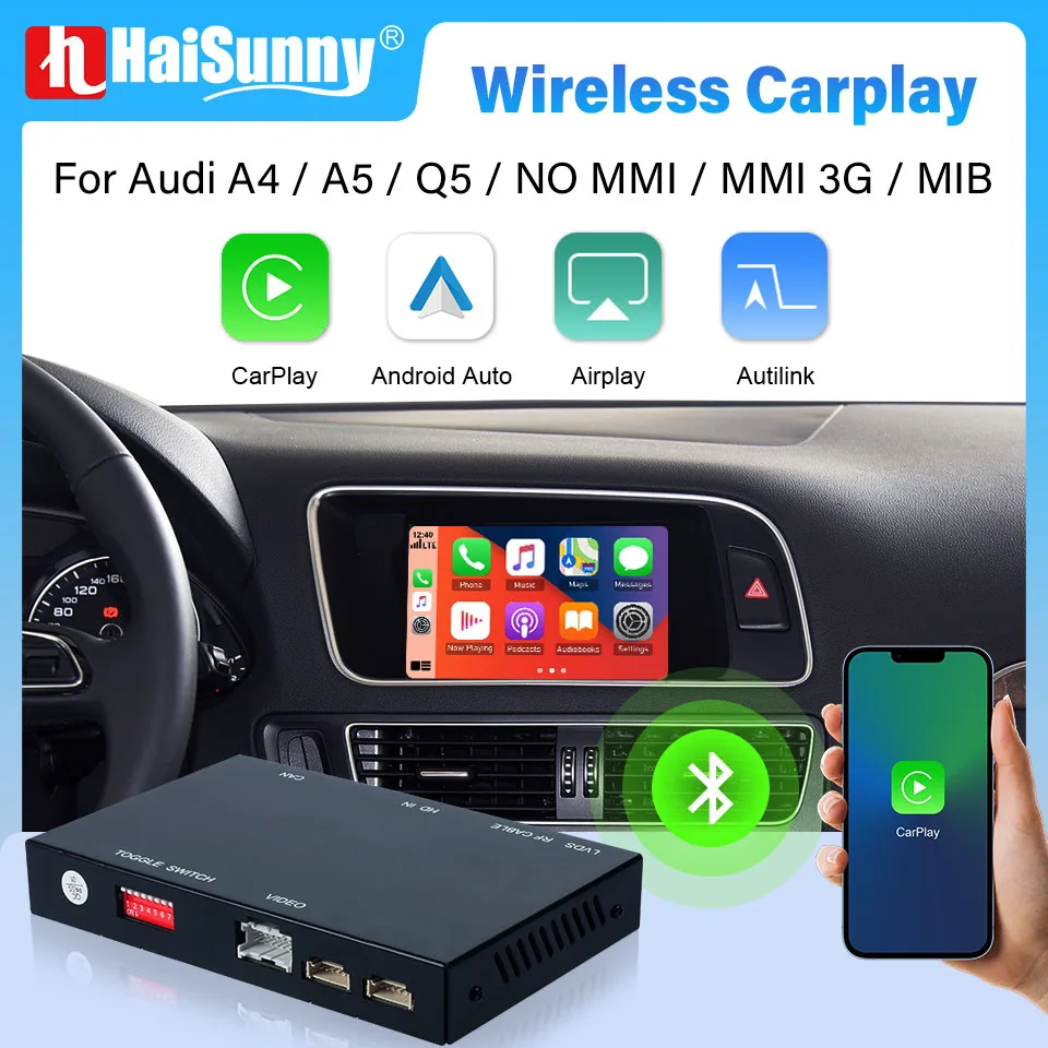 Wireless Carplay For Audi A4 B8 B9 Q5 S5 S4 A5 No MMI Support Multimedia Maps  Mirror Link Reverse Camera Android Auto Interface