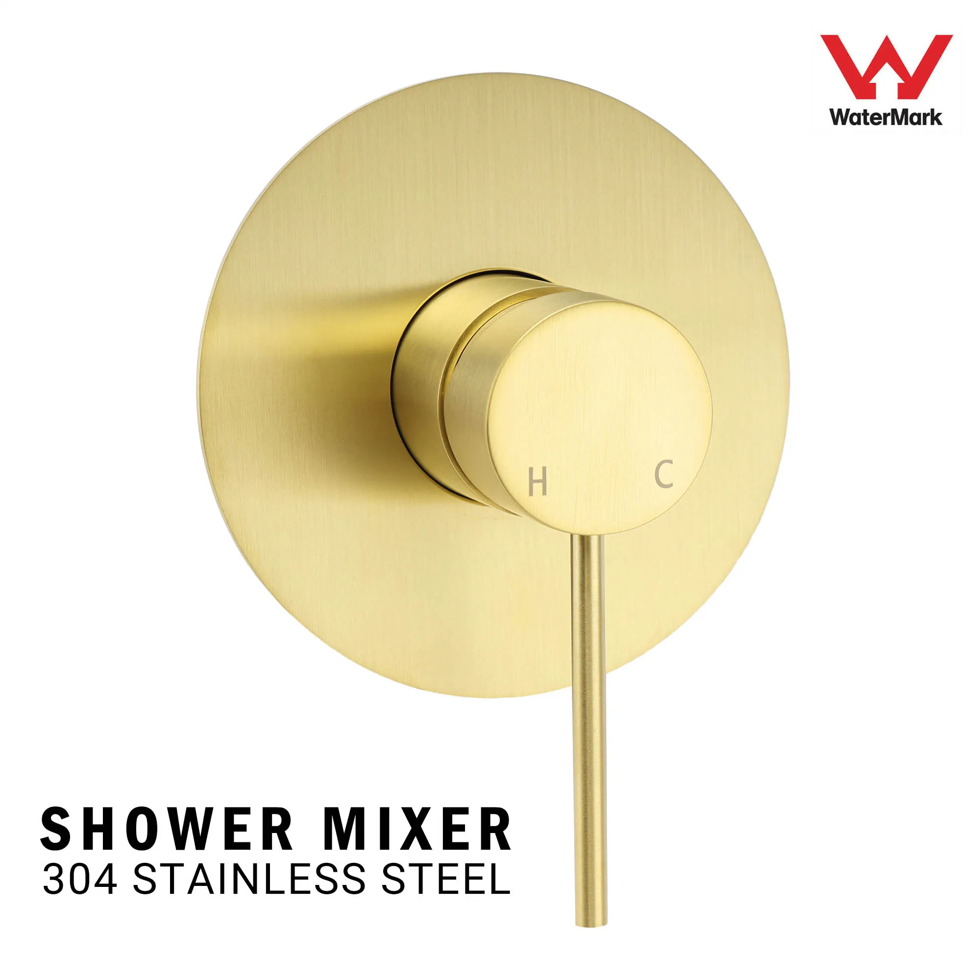 **Sydney Stock** KYLINS Brushed Gold Shower Mixer Tap Round Valve Wall Mounted For Shower / Spout WaterMark Australian