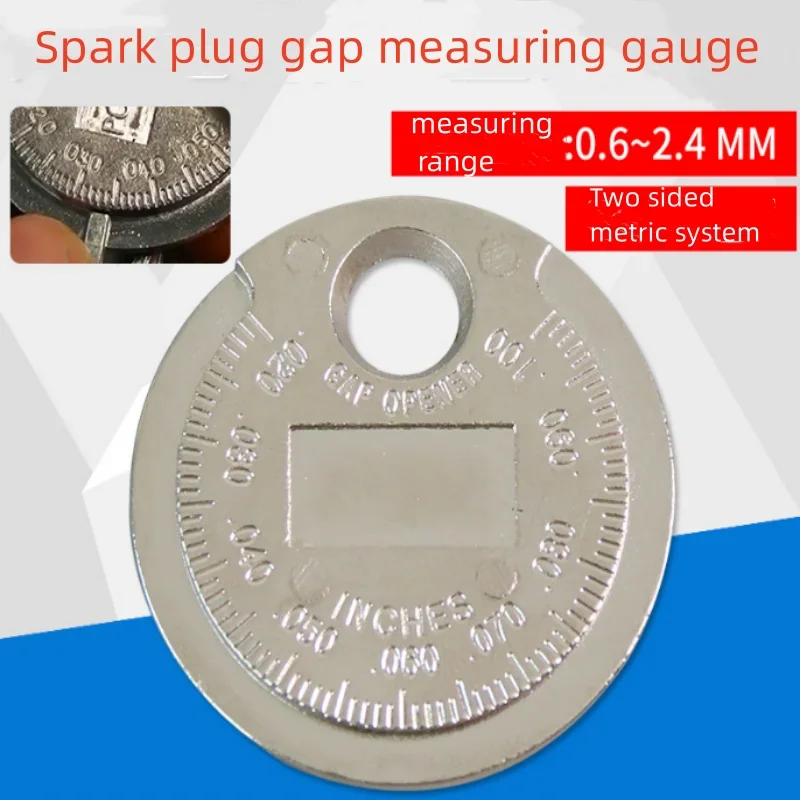 

Coin- Type 0.6-2.4mm 0.02-0.10 Inch Spark Plug Gap Gauge Measurement Tool Range Spark Plug Gage Caliber Measuring Tool