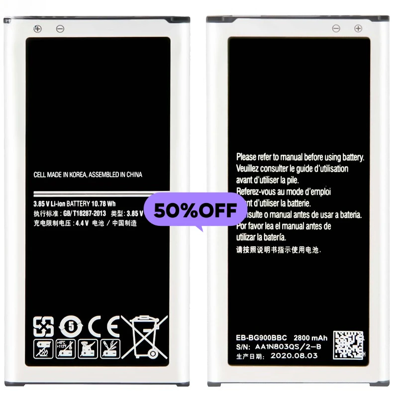 

EB-BG900BBC for Samsung S5/SM-G900F/SM-G900I/SM-G900M/SM-G900T/SM-G900A/SM-G900W8/SM-G900H/SC-04F/SM-G9008W Phone Batteries
