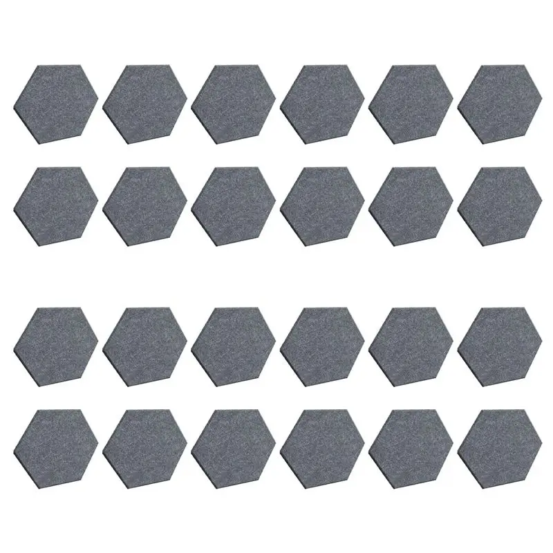 AEF6-24Pcs Self-Adhesive Sound Proof Foam Acoustic Panels,12X10X0.4In Hexagonal,Reduce Noise And Eliminate Echoes,Drak Gray