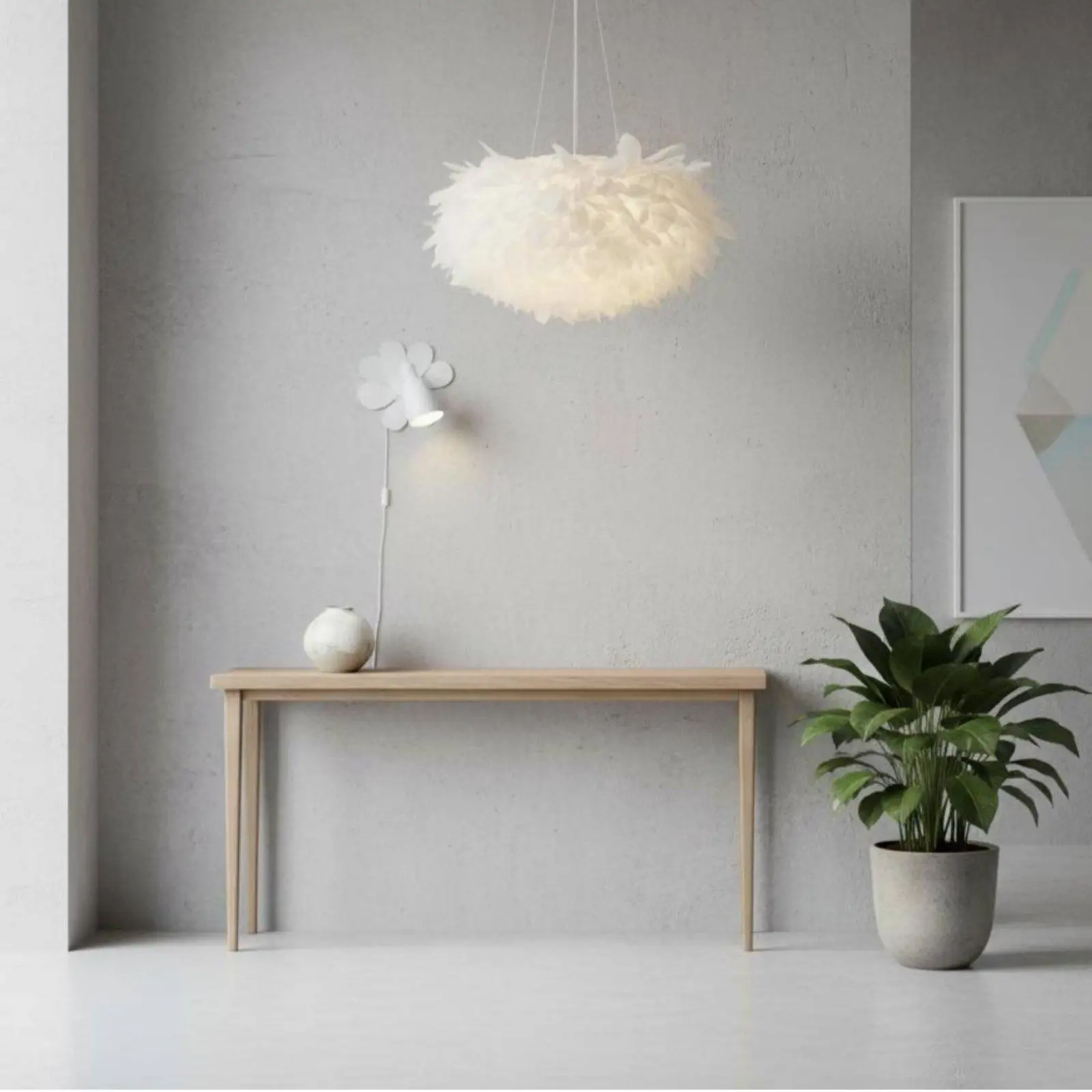 White Pendant Ceiling Light for Children Room Nordic Home Decor Wrought Iron PVC Construction Modern Hanging Lamp for Kitchen