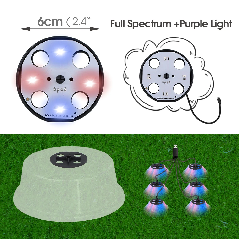 Indoor Garden Hydroponics Growing System LED Grow Light for Seed Starter Red Blue Lighting Greenhouse Germination Humidity Dome