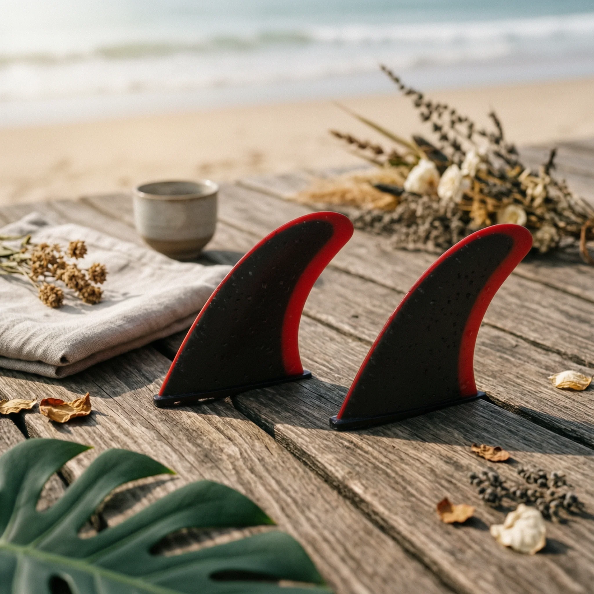 Stability and Control Two-Tone Surfboard Fin Slotted Base Water Sports Gear Single Fin
