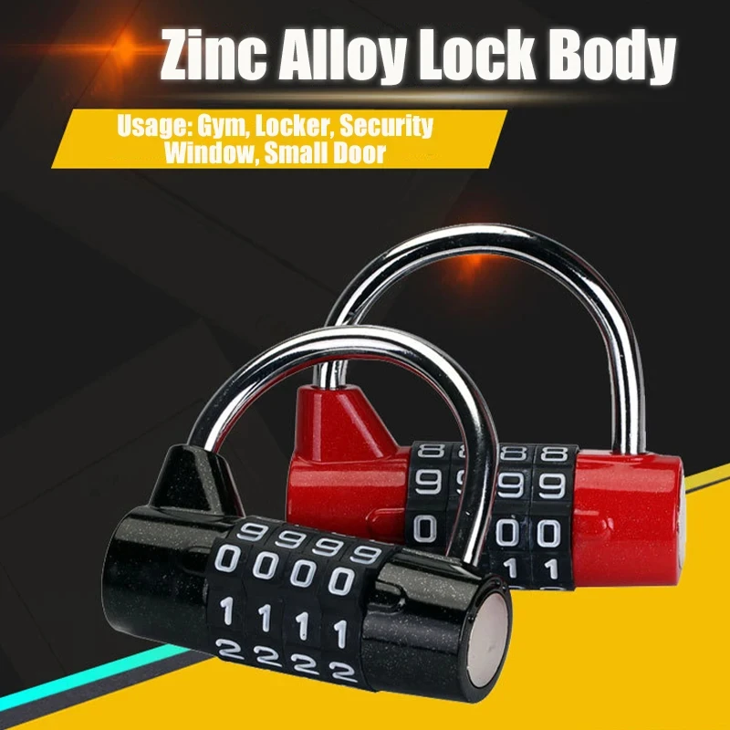 Multifunctional Combination 4 Digit Security Padlock Gym Locker Drawer Luggage Cabinet Toolbox Door Lock Door Padlock 1Pcs New