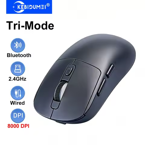 KEBIDUMEI Tri-Mode 2.4G Wireless Mouse 8000 DPI Gaming Mouse Bluetooth Mouse Wired Mouse Rechargeable Silent Mice for PC Laptop