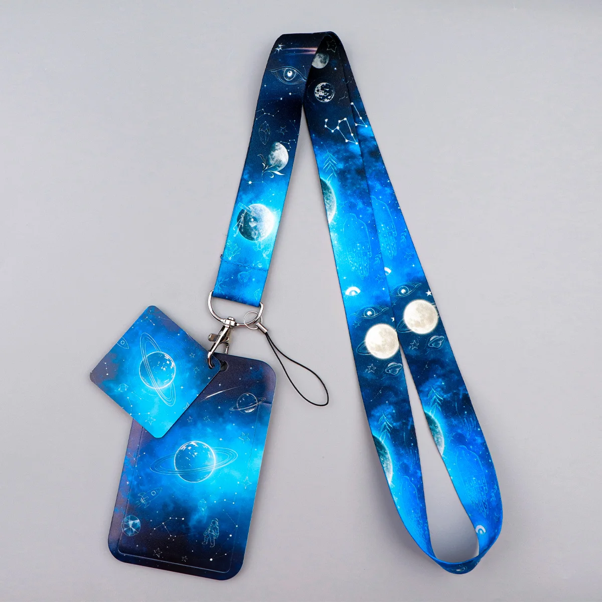 Ocean & Galaxy Print Lanyard Strap Neck Keychain Nature Card Cover Badge Holder Mobile Phone Hang Rope Keyring Accessories Gift