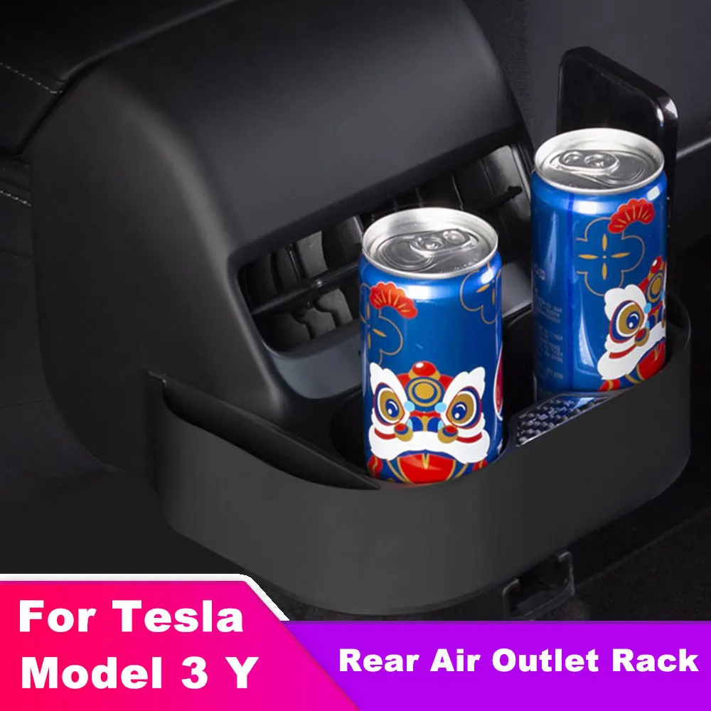 For Tesla Model 3Y Accessory Car Cup Holder Rear Air Vent Outlet Water Bottle Drink Holder Multifunctional Beverage Mount Stand