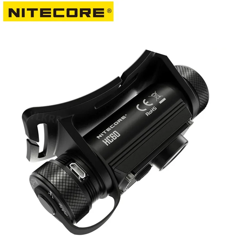 NITECORE HC60 V2 Headlamp Rechargeable 1800 Lumens 3 Lights Source Headlight Standard 3400 mAh Battery For Oudoor Lighting