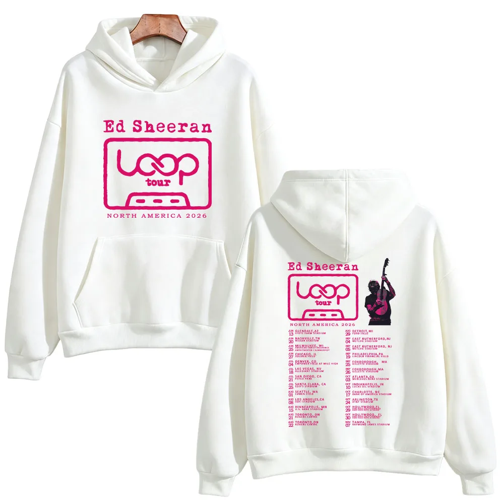 Ed Sheeran 2026 North America Tour Hoodies 2026 Loop Concert New Date Graphic Print Sweatshirt Unisex Long Sleeve Loose Pullover