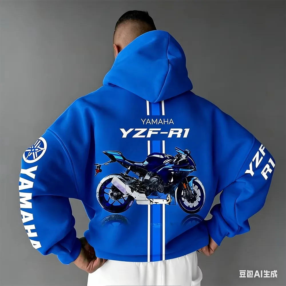 Autumn Winter New Motorcycle Yamaha R1 Cotton Oversized Hoodie Men Women Comfortable Casual And Fashionable Sportswear