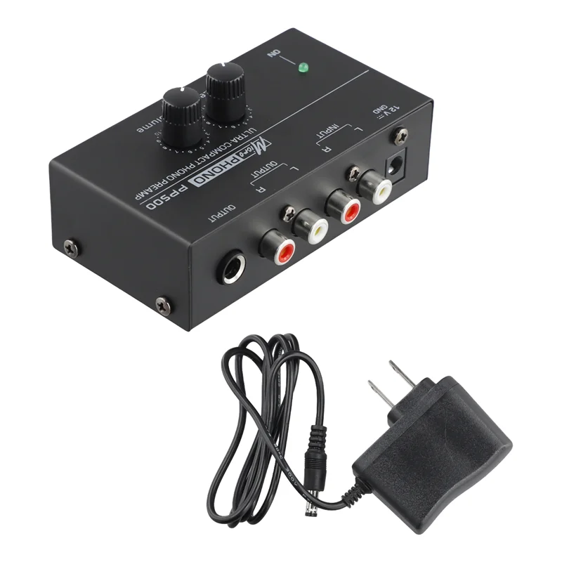 -Y65A Ultra-Compact Phono Preamp PP500 With Bass Treble Balance Volume Adjustment Pre-Amp Turntable Preamplificador US Plug