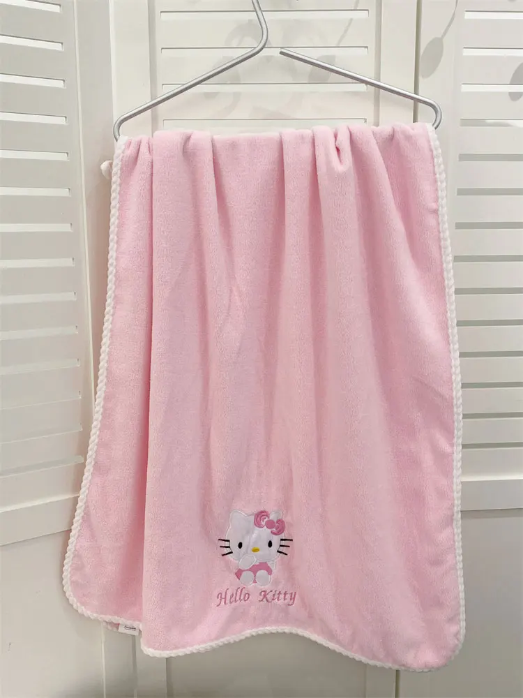 Asciugamani da bagno Anime Sanrio per il corpo hellokykitty Kuromi Melody asciugamano in microfibra per mani morbide per palestra sport Shower Robe