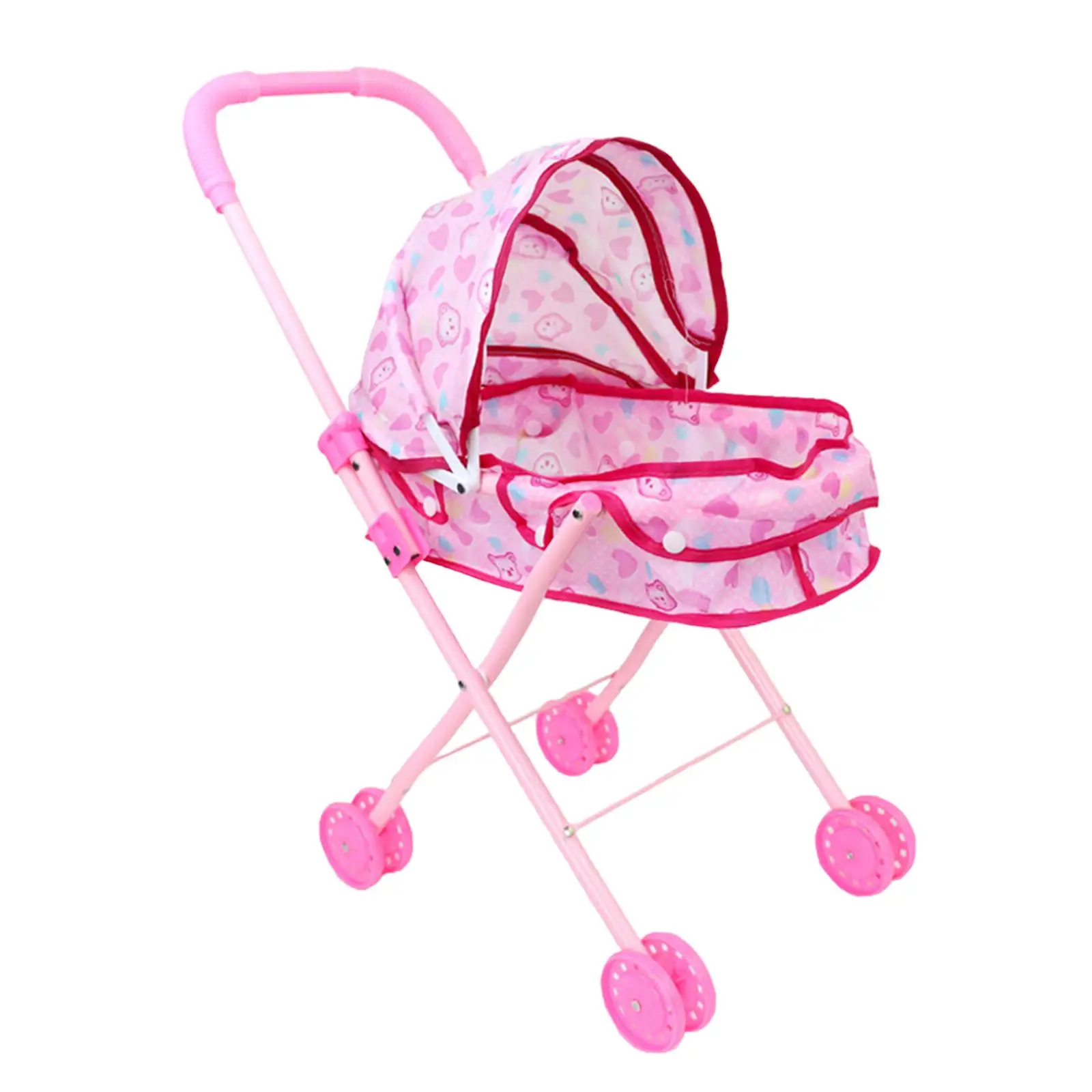 Foldable Doll Stroller Pretend Play Learning Activities Role Playing Party Favors Educational Simulation Pushchair Toy Mini Pram