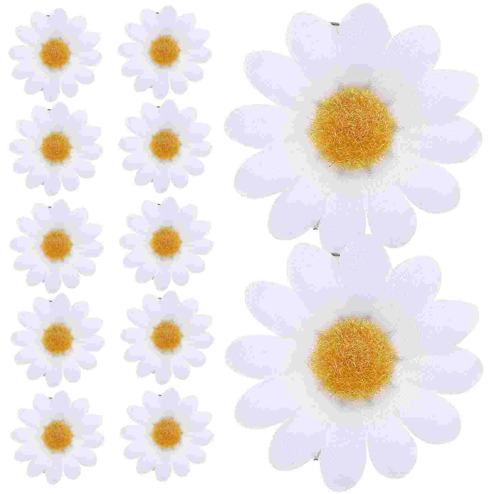 12 Pcs Daily Life Hair Accessories Girls Pins Daisy Clips Durable Women White Meeting