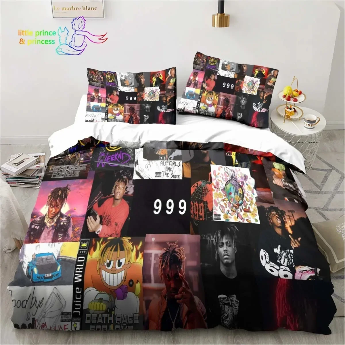 Rap Singer Juice Wrld 3D Print Bedding Set Single Twin Full Queen King Size Bed Set Adult Kid Bedroom Bedding Gift