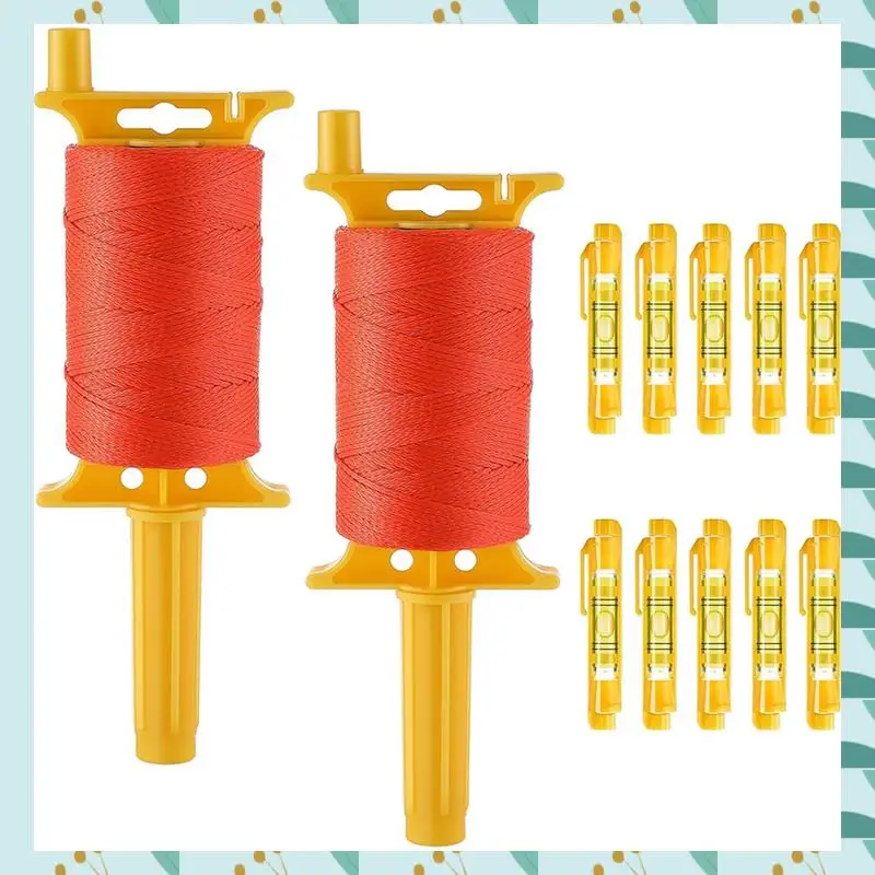 A71P Confezione da 2 pezzi Mason-Line con manico, bobina di linea ricaricabile intrecciata da 540 piedi 18 con 10 livelli integrati, linea in nylon intrecciato