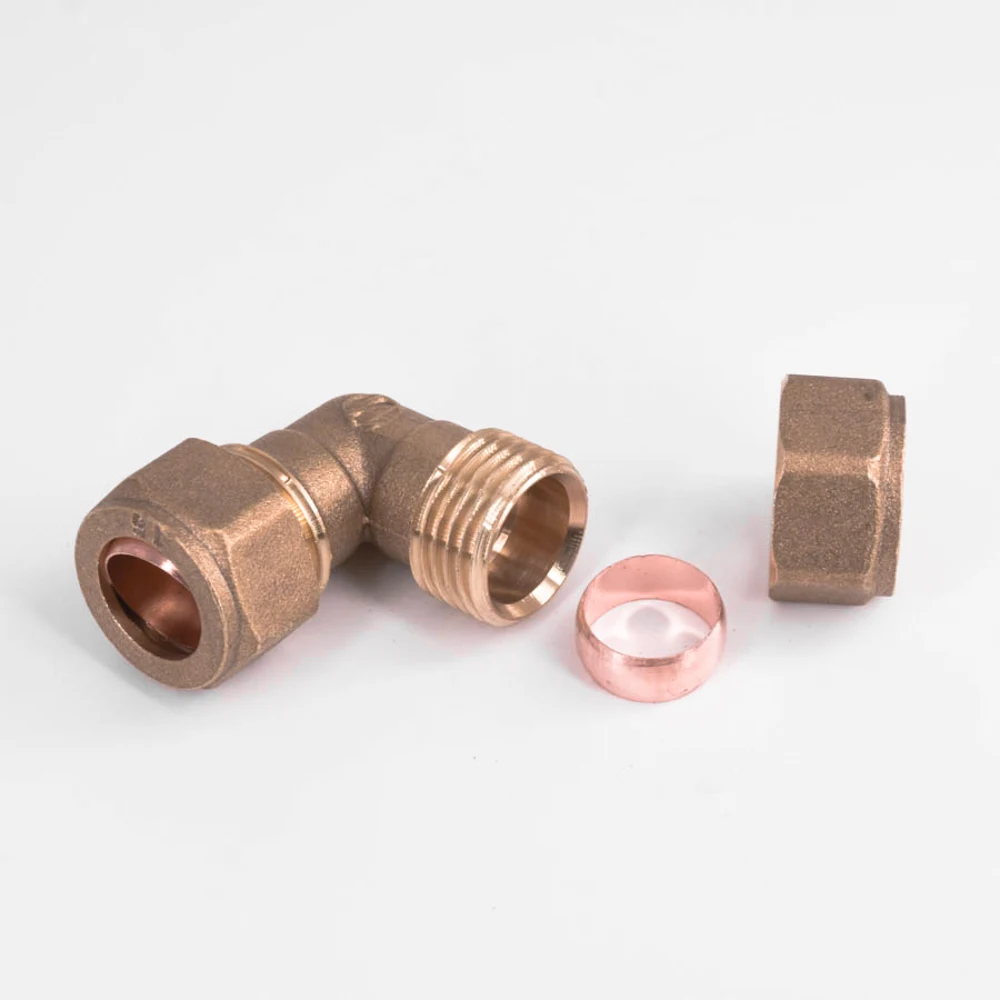 Pipe Fitting Fit Tube OD 15mm-35mm Brass Compression Elbow Junction Union Joint Coupling Connector Adapters Water Gas Fuel