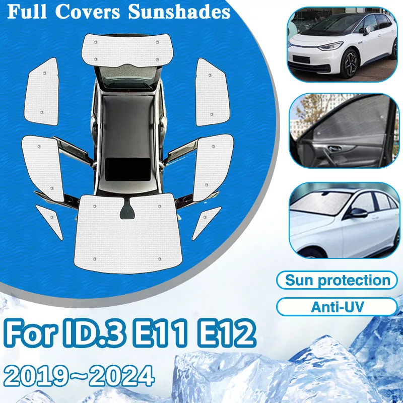 

For Volkswagen ID.3 VW ID 3 E11 E12 2019~2024 Full Car Privacy Sunshade Front Parasol Window Sun Protect Visor Cover Accessories