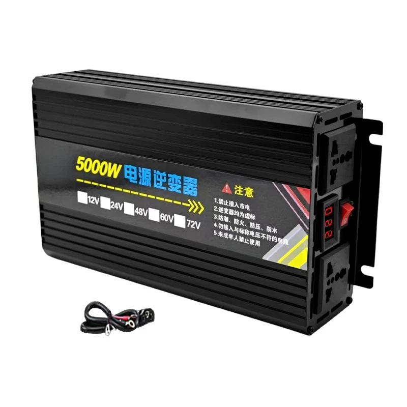 2026 High Power 5000W Intelligent Power Inverter DC 12V 24V 48V 60V 72V To AC 220V Car Home Solar Converter