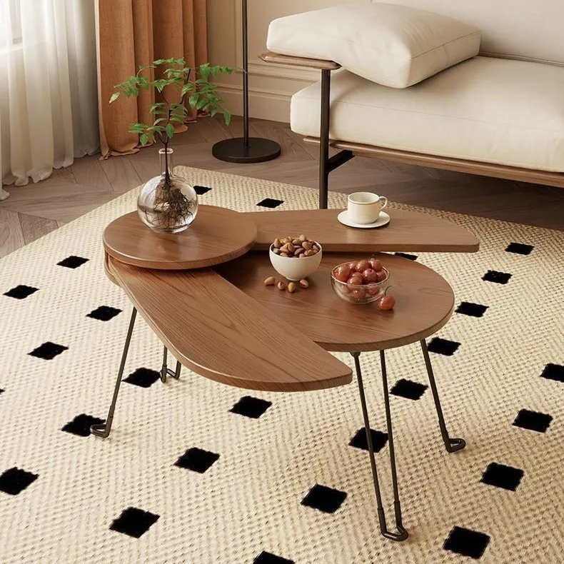

Solid wood coffee table folding creative beetle special-shaped table small apartment living room balcony coffee
