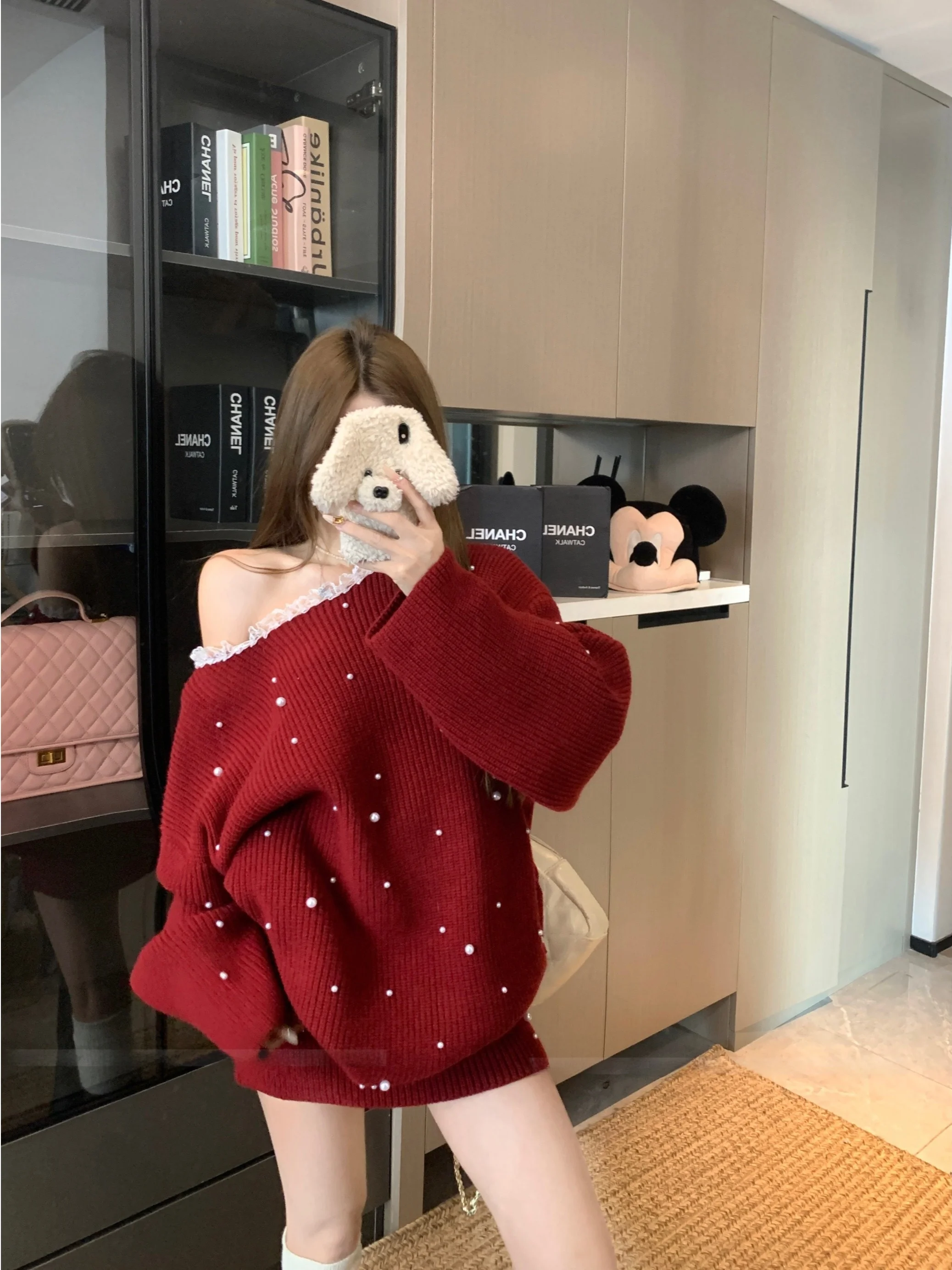 

Нежный кружевной свободный вязаный свитер и юбка с бисером: новый комплект из двух предметов для женщин, весна 2026, повседневный стиль