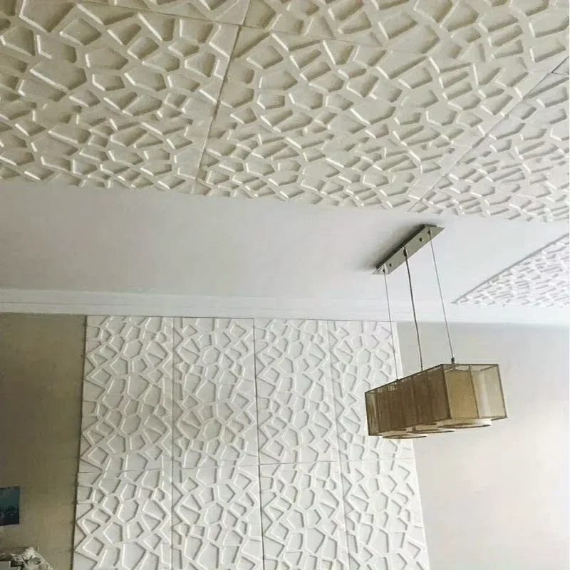 5-20pcs Home Bedroom Decor Background 35*35cm Anti-collision Ceiling 3d Wallpaper Peel Stick Waterproof Decoration Wall Stickers