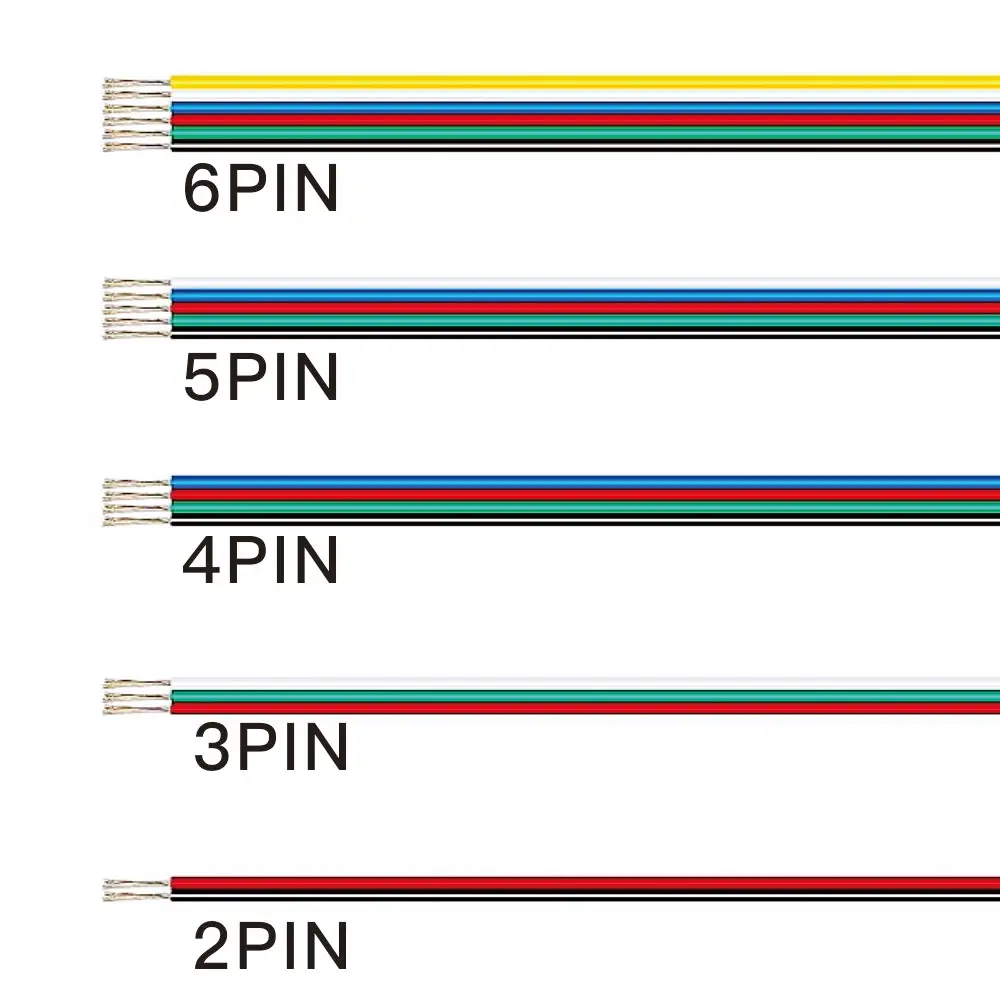 2pin 3pin 4pin 5pin 6pin 1 5 10 100M high temperature resistant wire 22AWG flexible wiring silicone extension wire soft copper