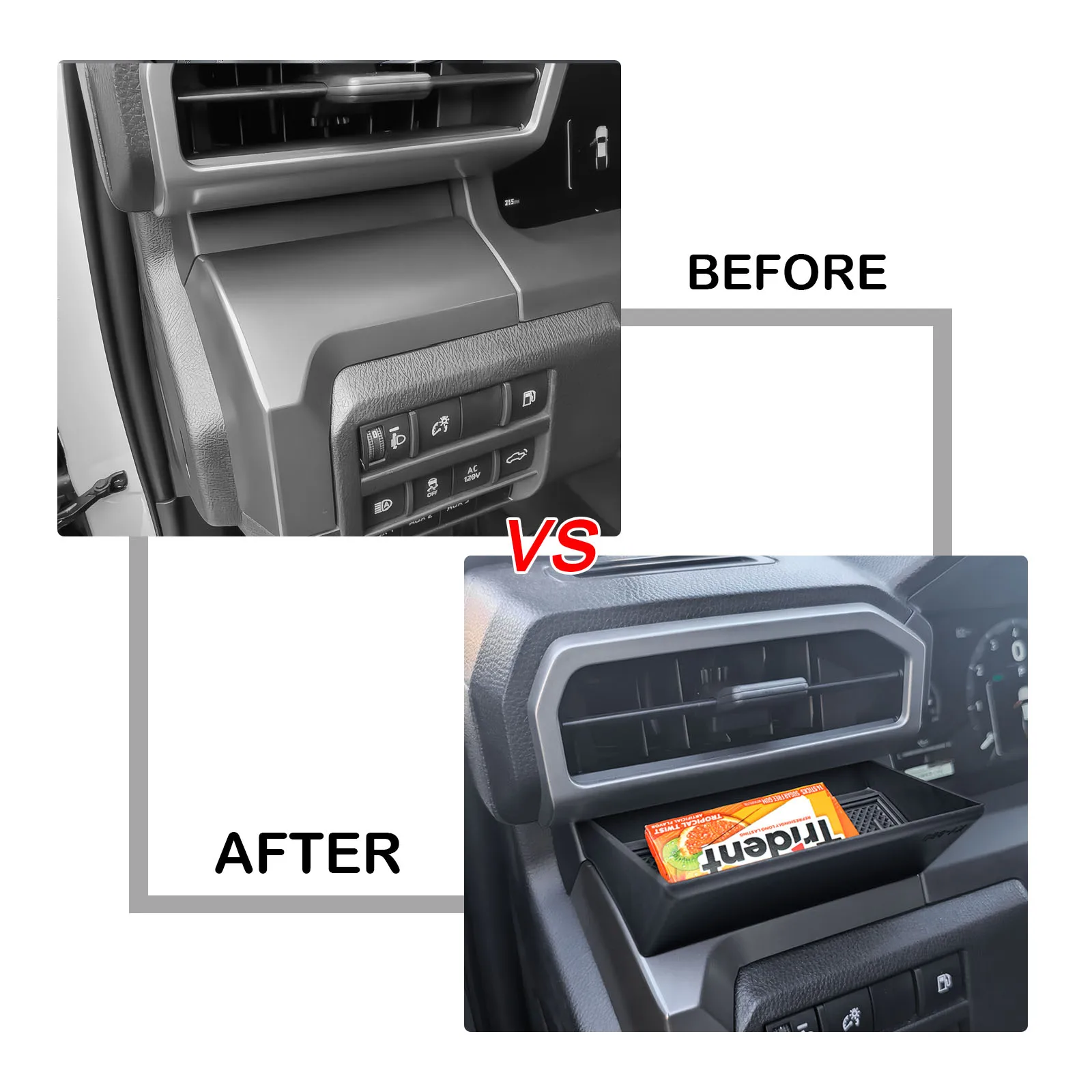 Car Storage Organizer for Toyota Tacoma 2024 2025 Driver Side Air Vent Storage Box Drawer Left Air Vent Center Console Organizer