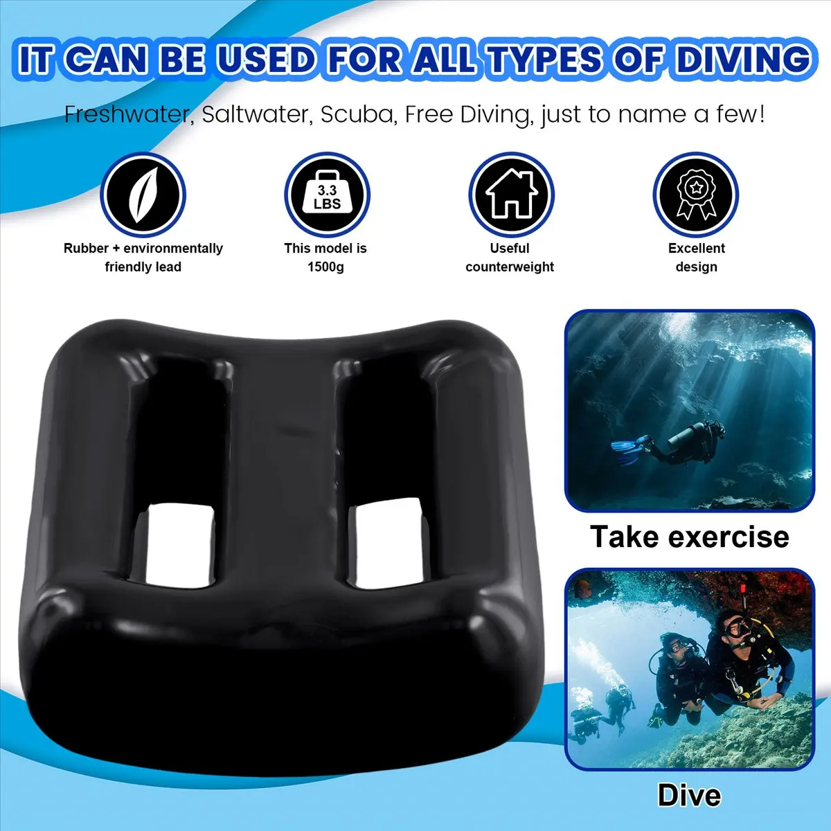 sports-dive-weights-for-scuba-diving-weight-belt-coated-lead-diving-weights-coated-dive-weights-dive-belt-weights-1500g-black