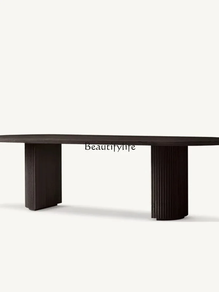 35*American rural solid wood rectangular villa home simple office negotiation table