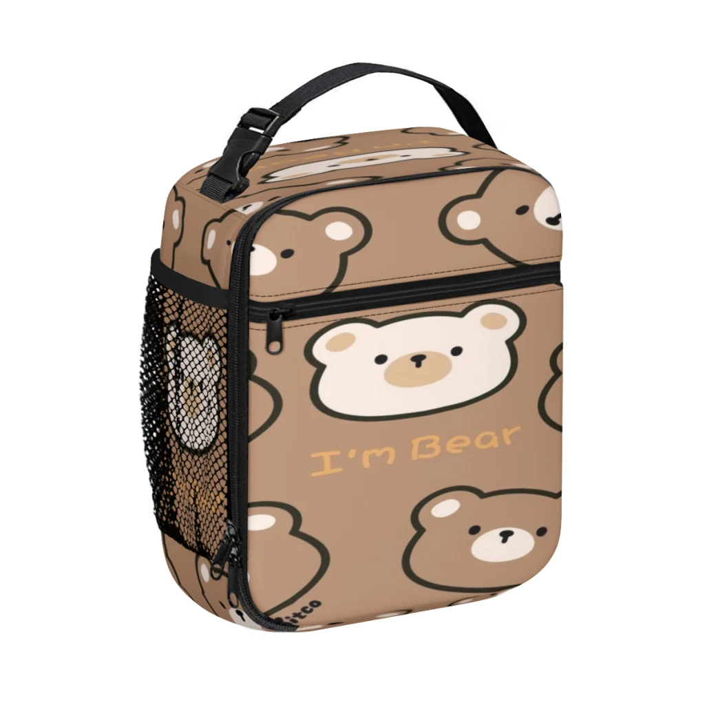 Bolsa de almuerzo de oso de mantequilla para la escuela, bolso de mano impermeable, enfriador térmico, caja de almuerzo aislada, Picnic, mujeres y niños