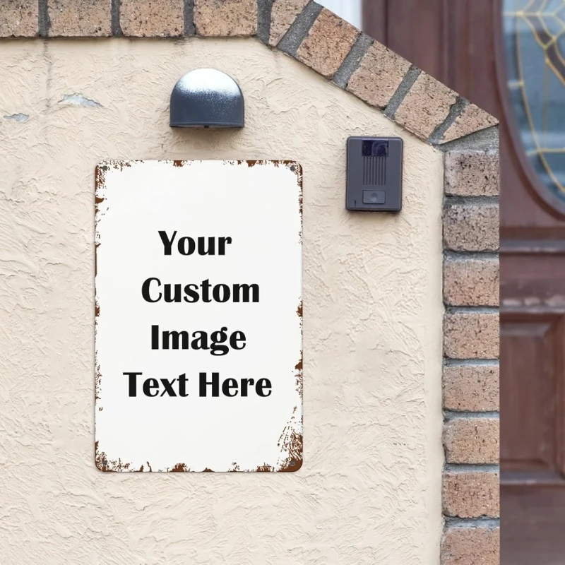 Custom Metal Tin Sign 1pc Personalized Custom Image & Text Vintage Distressed Iron Plaque Wall Decor for Home Cafe Bar Garage - view 2