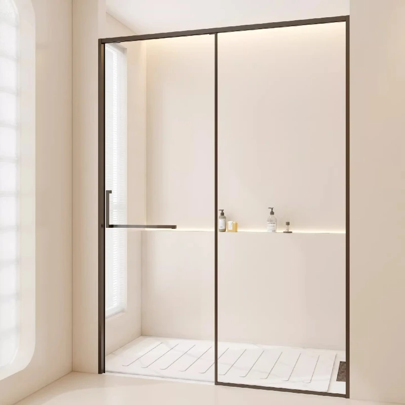 

Household Bathing Sunken Shower Room Barrier-free Sliding and Pulling Dry and Wet Separation Partition Glass Sliding Door