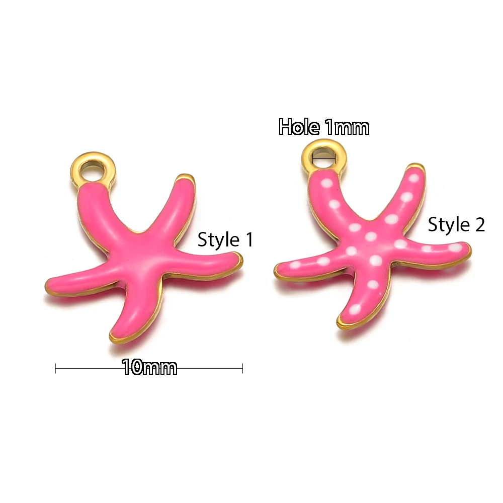 20 Stück 10mm Edelstahl Kleine Goldene Seestern-Anhänger Emaille-Anhänger DIY Schmuckherstellung Zubehör Halsketten Ohrringe – Detail 3