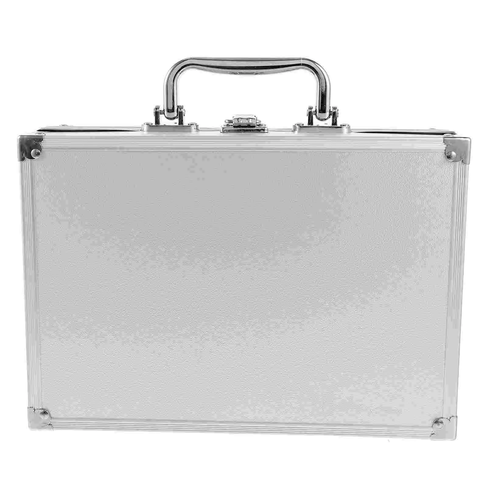 Hard Briefcase Instrument Storage Box Tool Metal Aluminum Silver Alloy Briefcases for