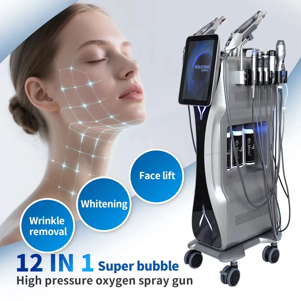 Desktop 2-In-1 Oxygen Jet Microdermabrasion Facial Mask Device With Led Light Therapy For Commercial Use Skin Rejuvenation