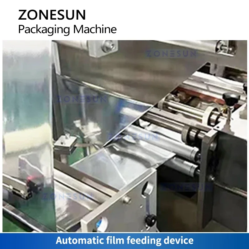 ZONESUN Horizontal Flow Packaging Machine Horizontal Form Filling 4 Side Sealing Machine Wrapping Equipment ZS-DCF100