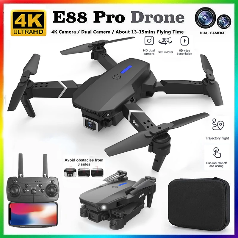 2026 NEW E88 Professional HD 4K RC Drone Wide Angle Camera Foldable Helicopter Quadcopter Aircraft Kid Gift Toys