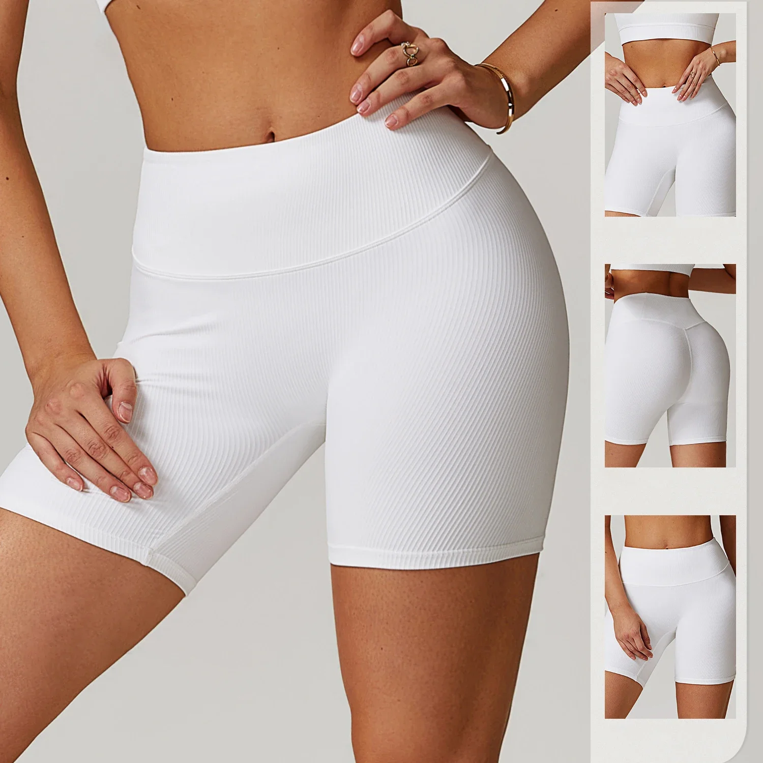 Tummy Tightening and Hip Lifting Yoga Shorts Five Bottoming Breathable Sports Shorts Gym Workout Running High Waist Fitness Pant