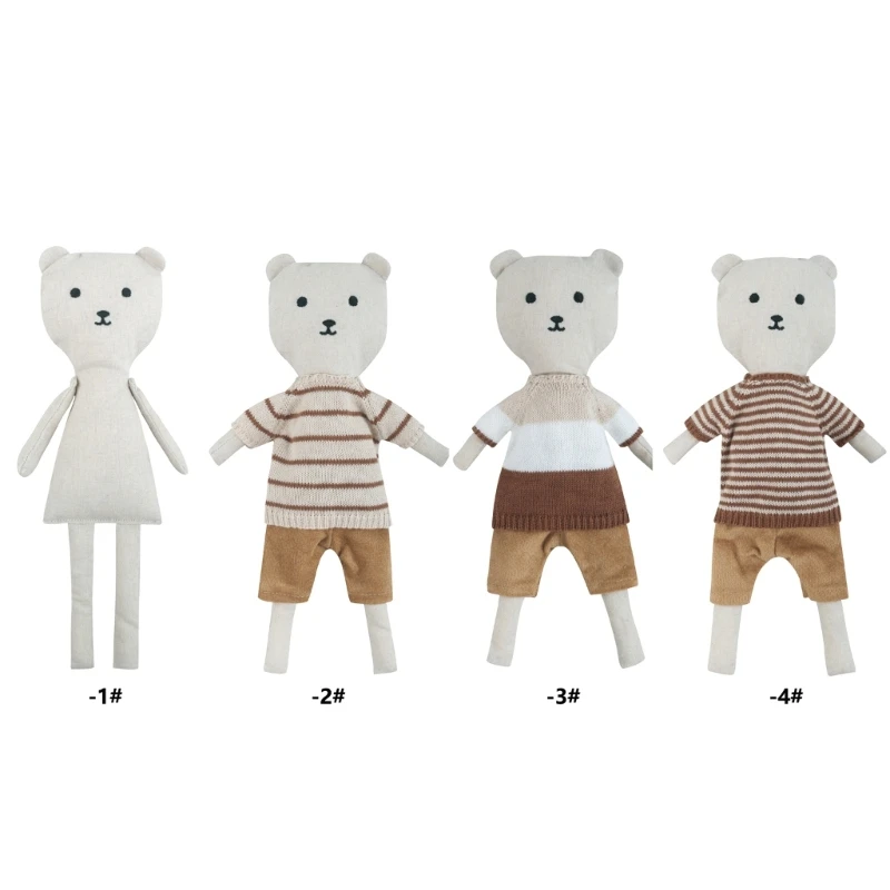 10inch Lovely Stuffed Bear Toy Dress Up Clothes Sweater Pants DIY Roleplay Dress Up Bear Game Stuffed Animal