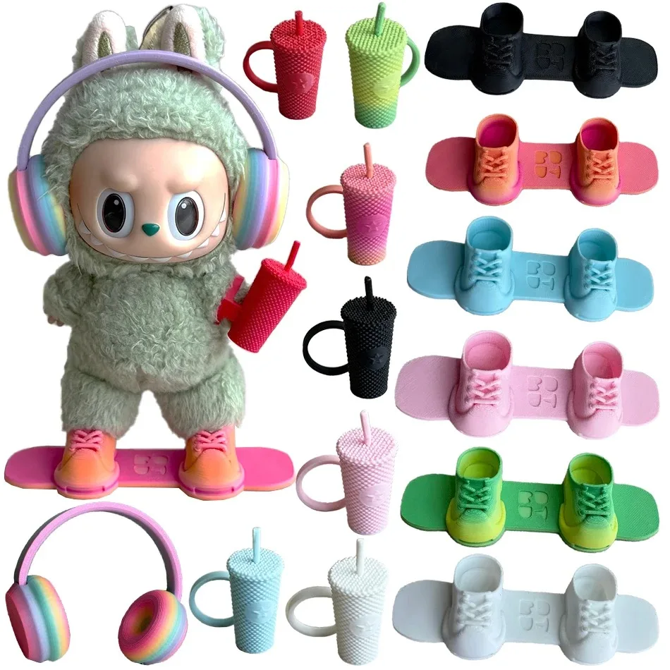 

3D Printing Labubu Accessories Ski Snowboard Shoes Mini Water Cup Headphone Gear Arm-fixed Cup For Labubu