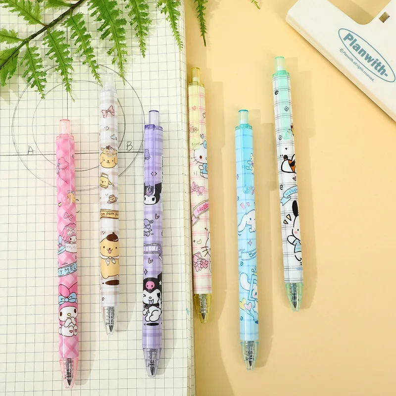 Sanrio 12pcs Mechanical Pencil Kawaii Hello Kitty Pochacco Melody Pencil-free Hb Primary School Stationery Office Supplies